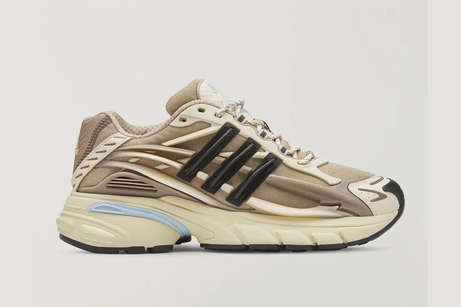 adidas Adistar Jellyfish Crystal Sand side profile with black stripes